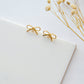 10 PCS 14K Real Gold Plated Bowknot Earring Posts