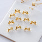 10 Pcs 14K Real Gold Plated Bow Earring Posts