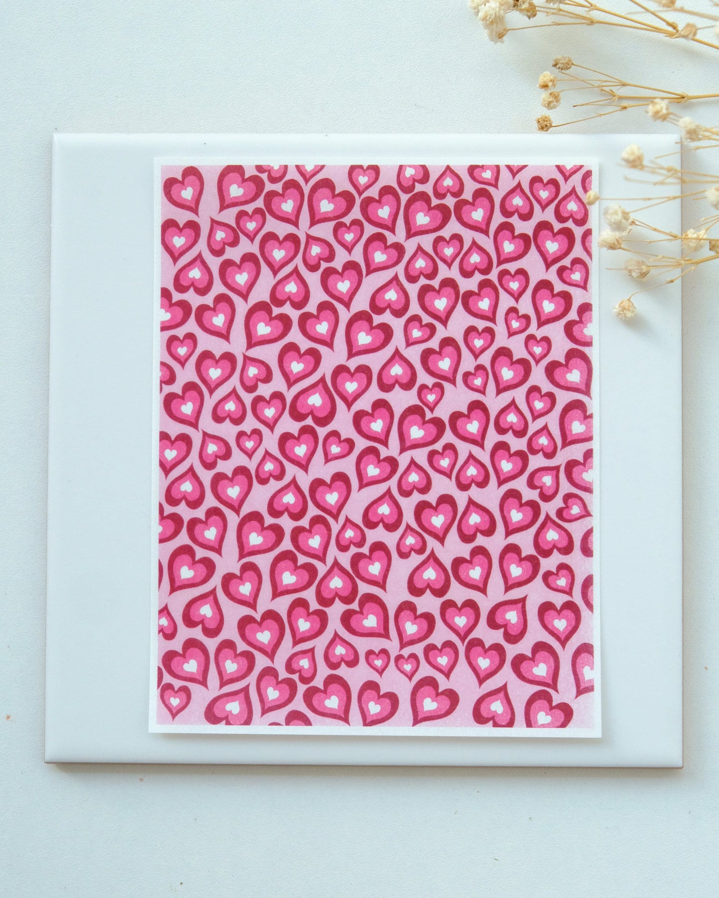 Heart Pattern Valentines Day Clay Transfer Paper