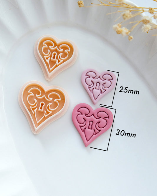 Heart Lock Valentines Clay Cutters