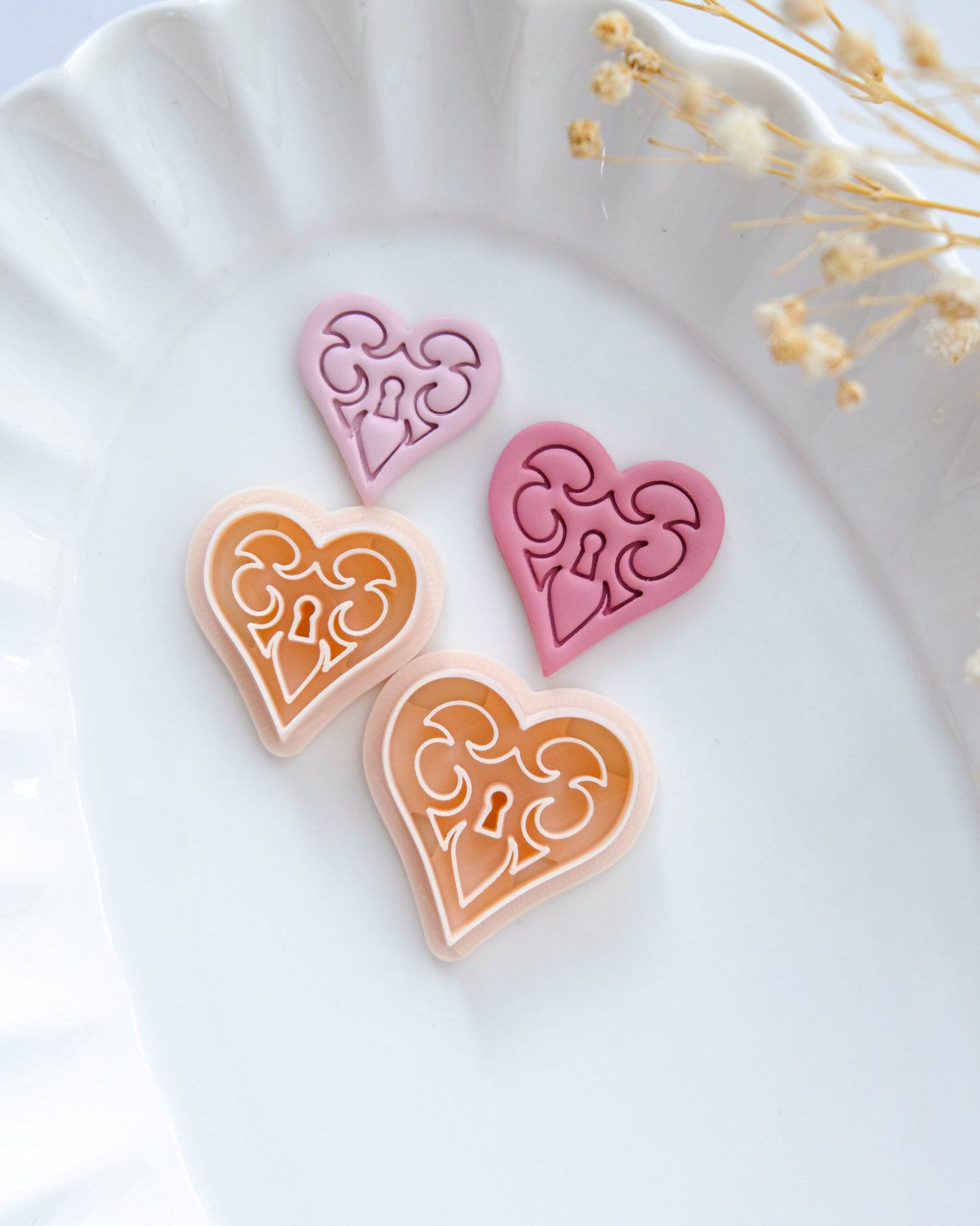 Heart Lock Valentines Clay Cutters – RoseauxClayCo