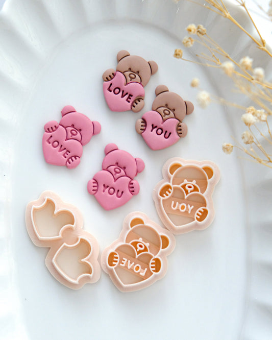 Love You Bear Valentines Clay Cutters Set