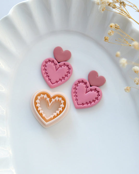 Embossing Heart Valentines Polymer Clay Cutters
