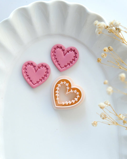 Botanical Heart Polymer Clay Cutters