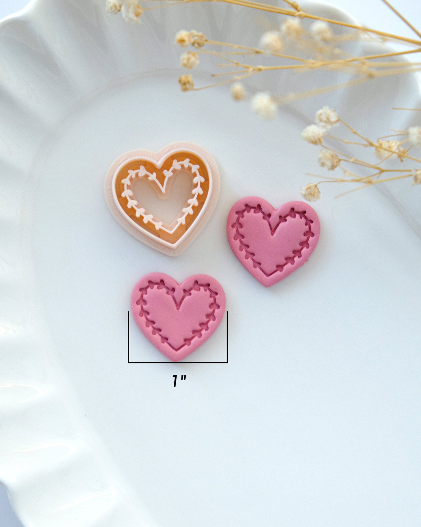 Embossing Heart Valentines Polymer Clay Cutters