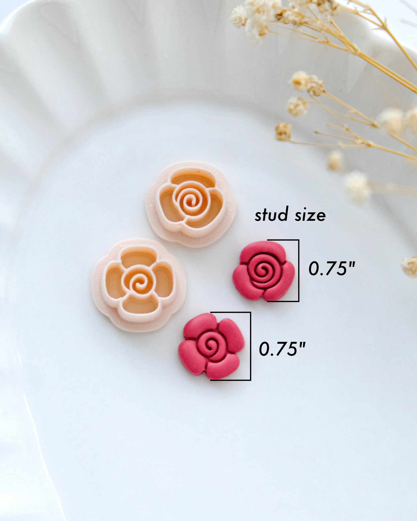Rose Flower Valentines Day Clay Cutters