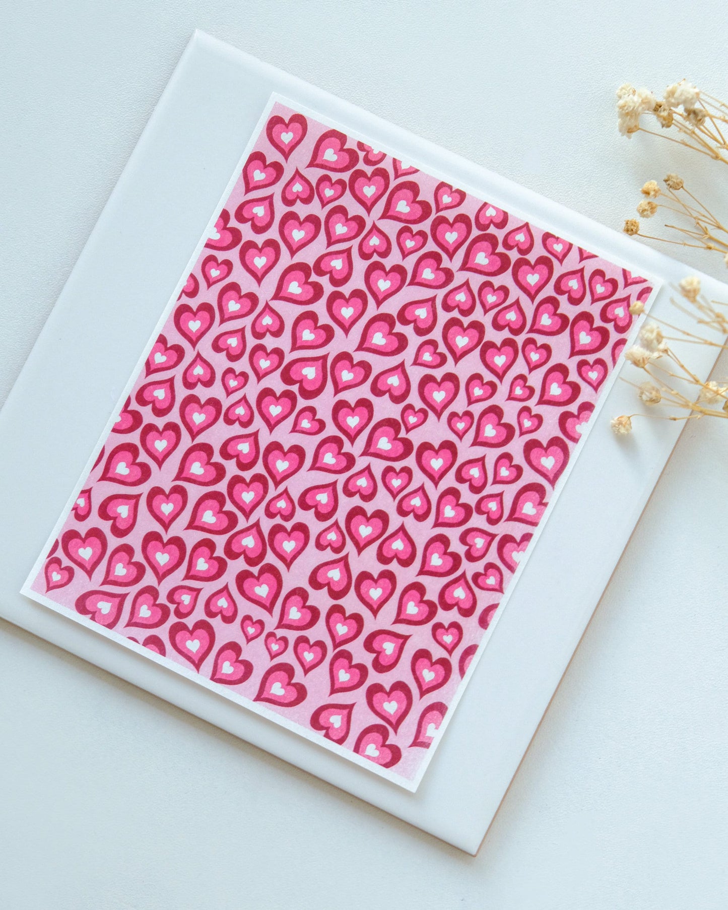 Heart Pattern Valentines Day Clay Transfer Paper