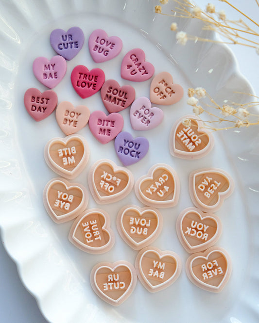 Conversation Heart Valentines Clay Cutters