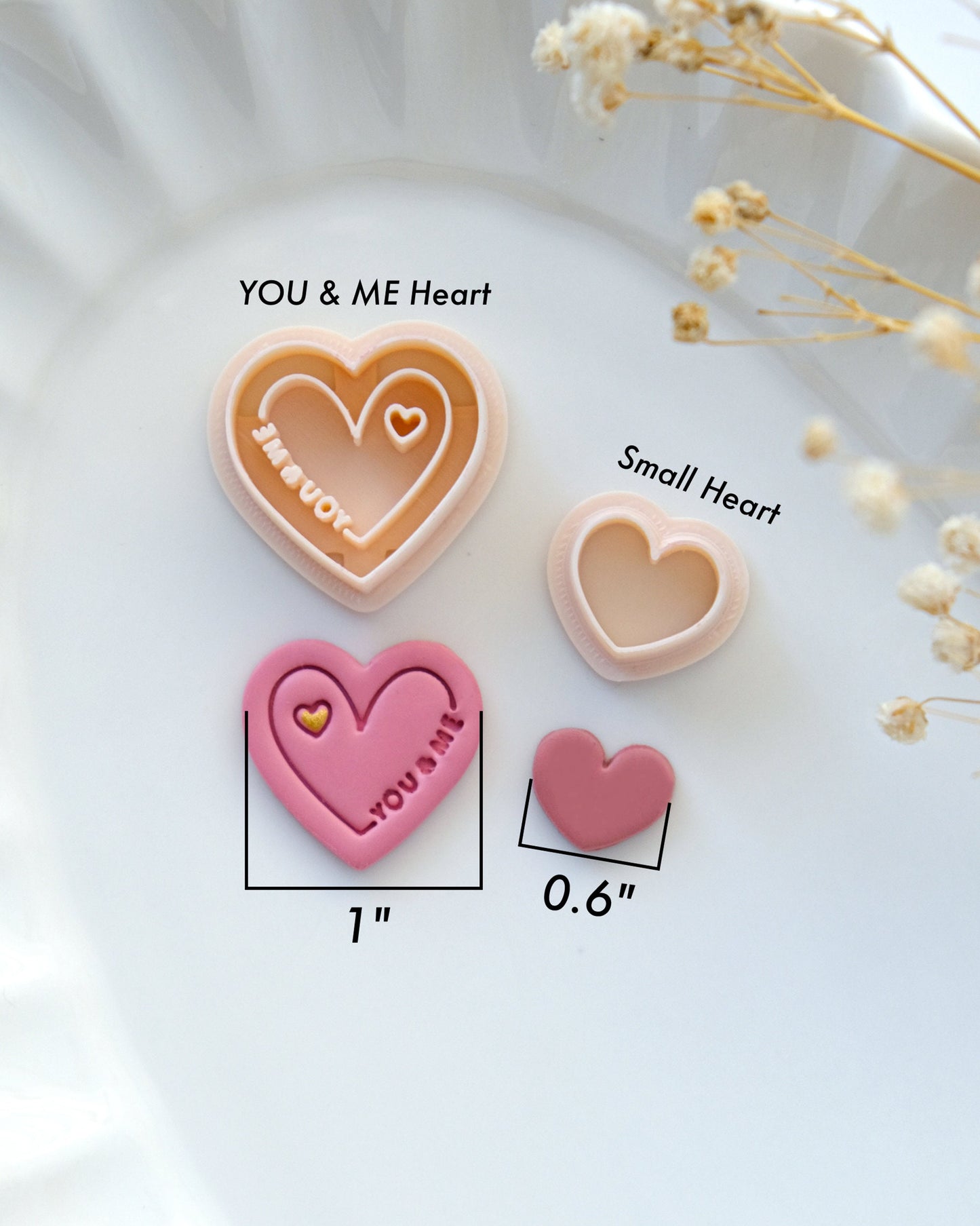 You and Me Heart Valentines Clay Cutters