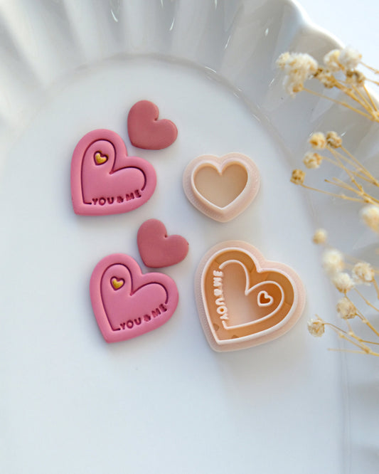 You and Me Heart Clay Cutters